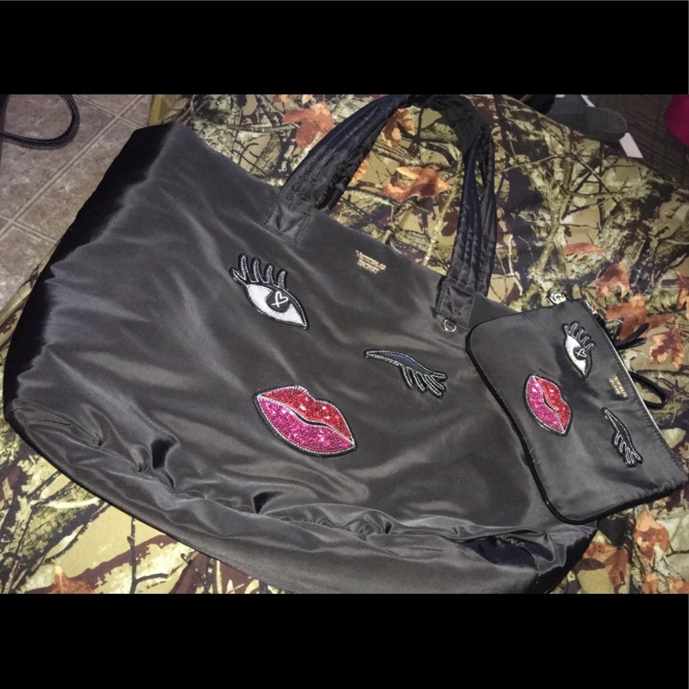 Black tote with matching coin bag
